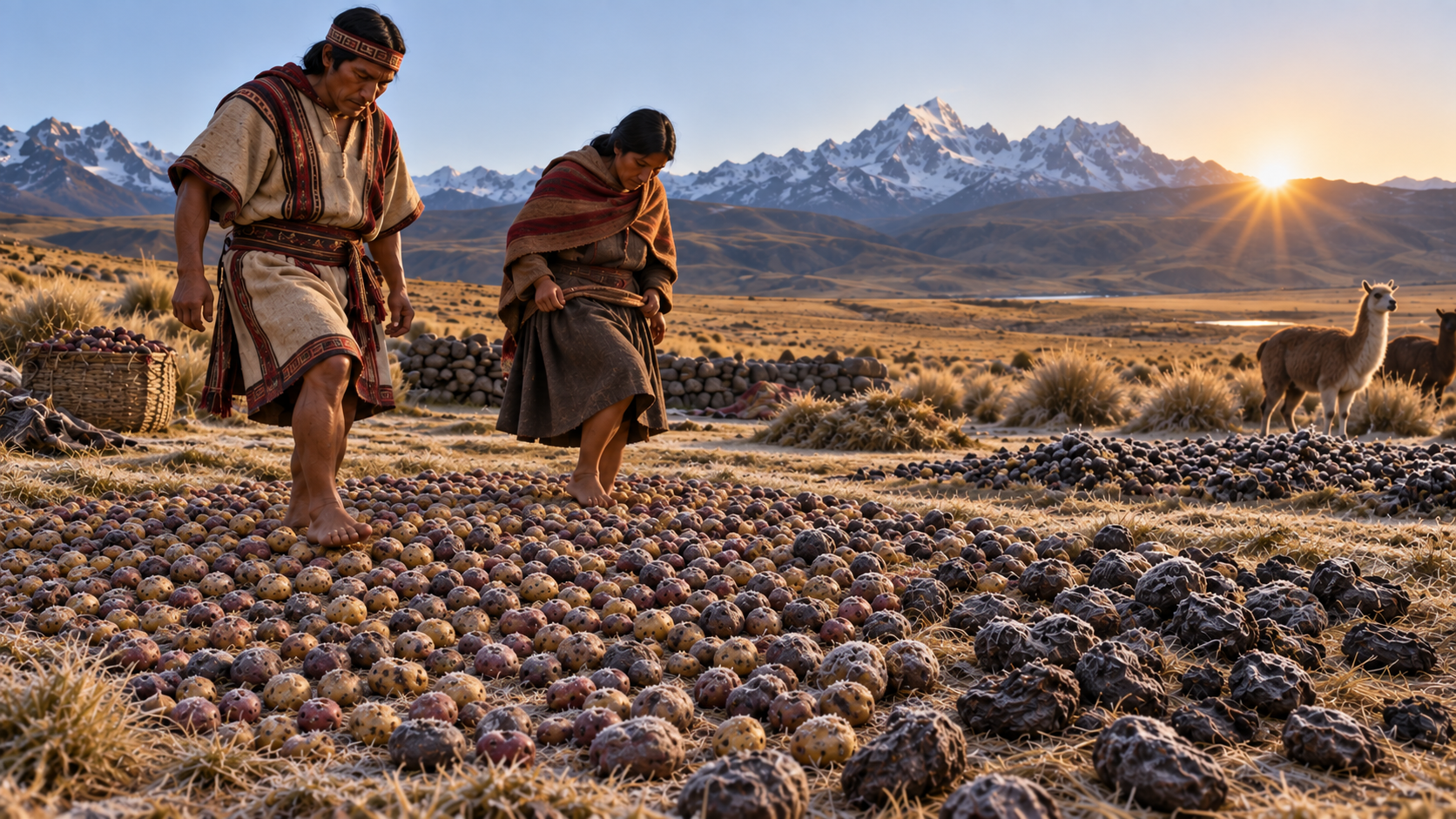 Chuño, pommes de terre déshydratées selon la méthode andine traditionnelle